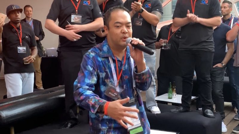 Rapping at the 2019 Mailer Meetup East