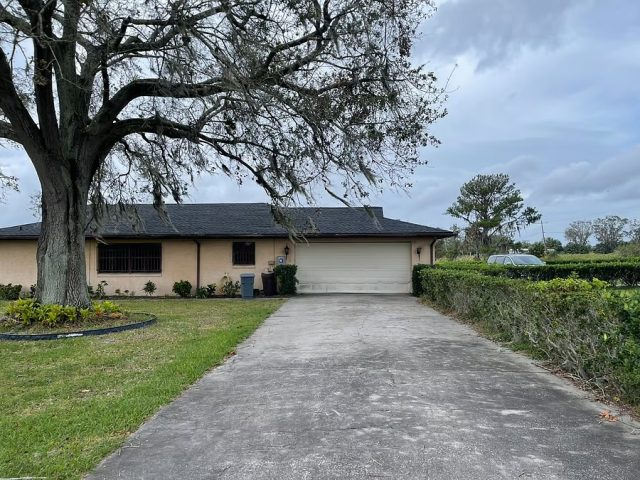 Side driveway & garage
