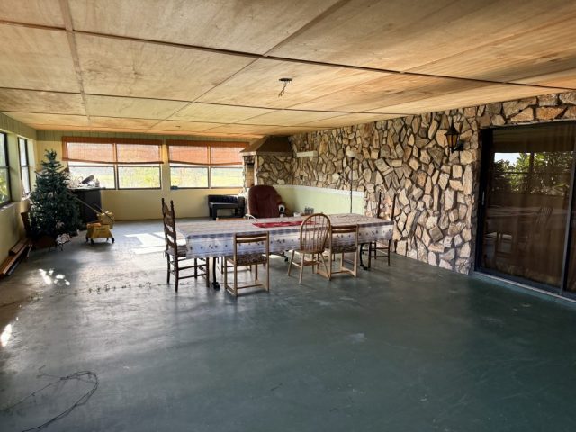 Screen-in porch with indoor grill